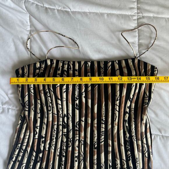 JS Collection Womens Stripped Ribbon Trim Fit & Flare Tulle Dress Black 12 - Picture 5 of 8